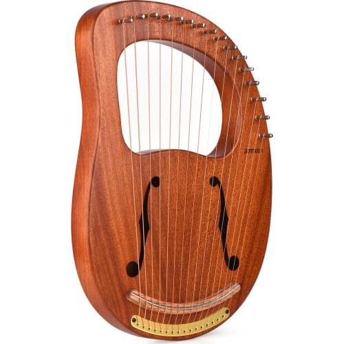 Ammoon WH-16 16-String Wooden Lyre Harp Metal Strings Solid Wood Musical Instrument harp with Carry Bag Tuning Wrench Music Book