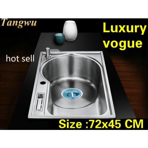 Free shipping Apartment luxury kitchen single trough sink vogue do the dishes 304 stainless steel hot sell 72x45 CM