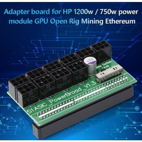 750W-1200W PSU Power Supply Breakout Board 10 Ports PCIe 6 Pin for HP DPS-800GB A DPS-1200FB A DPS-1200QB A BTC Miner Mining