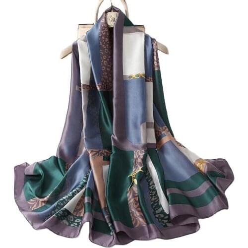 Brand Designer Silk Scarf High Foulard Bandana Long Lrage 180X90CM Shawls Wrpas Winter Neck Scarves Pashmina Lady Hijab 2020 New