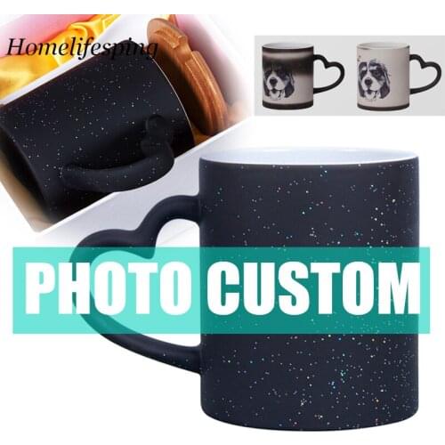 Photo Custom Color Changing Scrub Mug Heat Sensitive Ceramic Cup Milk Cup Coffee Cup Surprise gift Friends Family Dropshipping