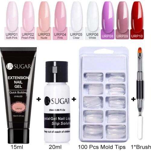 UR SUGAR 15ml Nail Extension Gel French Kit Neutral and Sheer Color Nail Gel For Nail Extension Trendy Nail Art Design