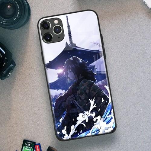 Giyu Tomioka Kimetsu No Yaiba Anime Soft TPU Glass Phone Case for IPhone SE 6s 7 8 Plus X Xr Xs 11 12 Mini Pro Max Samsung