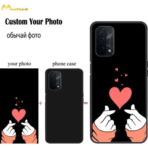 Customized DIY Phone Cases For OPPO A74 A93 A54 A94 A72 A15 A12 A53 2020 5G Case A91 A31 A71 A39 A3S A53s 4G Black TPU Cover