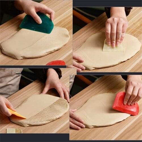 Pottery Tool Scraper Ceramic Art Trimming Repairing Rubber Soft Scrapers Modeling Supplies Tool for Ceramic Clay Craft Diy