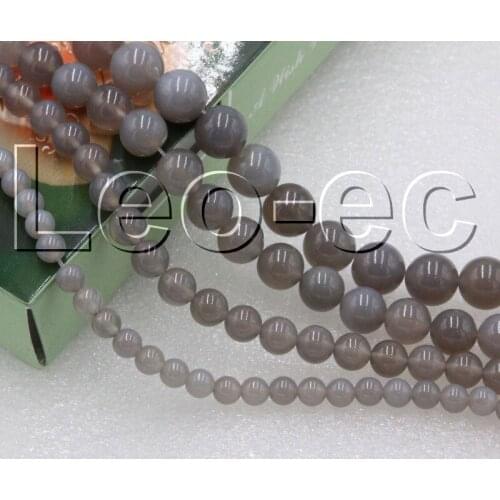 JQHS natural 6mm 8m 10mm Round gray agates Loose Beads Strand For Jewelry Making DIY 15" V1203