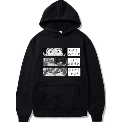 Japanese Anime My Hero Academia Hoodie Boku No Hero Academia Bakugou Shoto Todoroki Printed Sweatshirt Long Sleeve Hooded