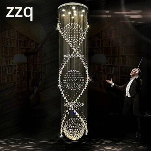 Round crystal Ceiling Light Modern Chrome Plated Chandelier Spherical Hanging Lighting Fixture Suitable For Staircase Living Roo