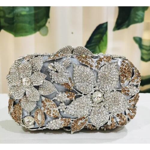 Best Design White Rhinestone Diamond Clutch Luxury Women’s Shoulder Handbags High Quality Ladies Small Crystal Party Purse