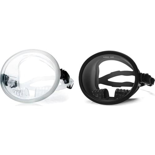 2 Pcs Professional Adult Anti-Leak Diving Full Face Mask with Adjustable Strap Transparent & Black