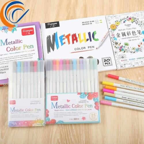 Guangna 6510 metal pen DIY photo album pen hand-copying hand account photo graffiti pen black card paint pen 30 colors