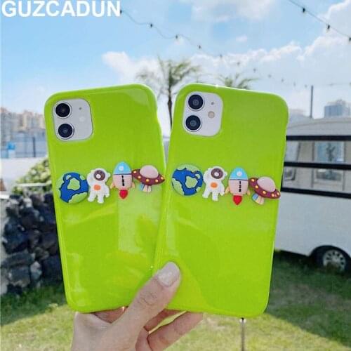 Cute 3D Spacemen Rocket Jelly TPU Phone Cases for Iphone 12 11 Pro Max 7 8 Plus Xr Xs Max X Soft Silicon Cover Coque Fudnas