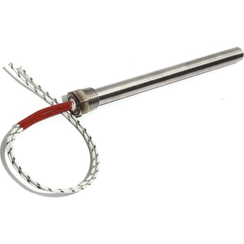 20mm Dia 300~400mm DN25/32mm Threaded Single-ended Heating Tube 2KW/2.5KW/3KW 201SUS Cartridge Heater Element with Nut