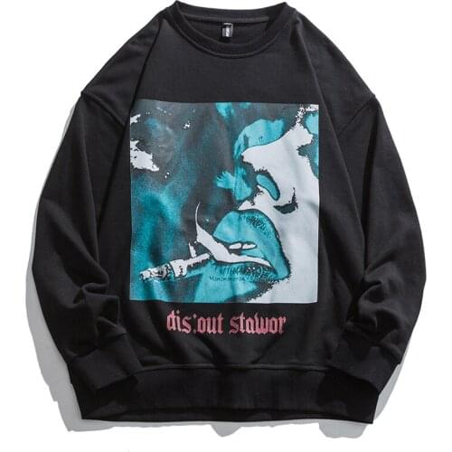 New Autumn Sweatshirts Men Funny Cartoon Printed Loose O-Neck Hoodies Fashion Streetwear Pullovers Clothing Tops Male Plus Size