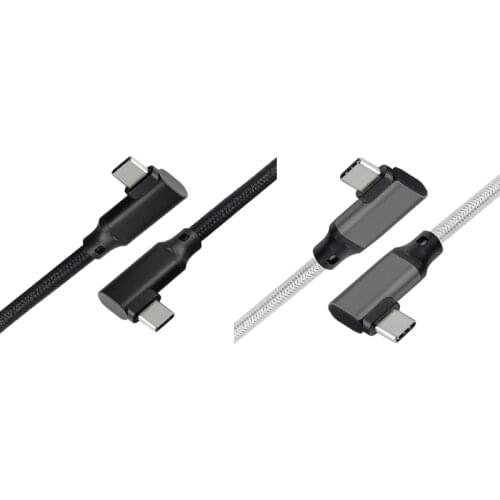 Right Angle Cable,Type-C USB Male to USB-C Double Elbow Right Angle 90 Degree Cable 100W Extender Cord(2 Meter)