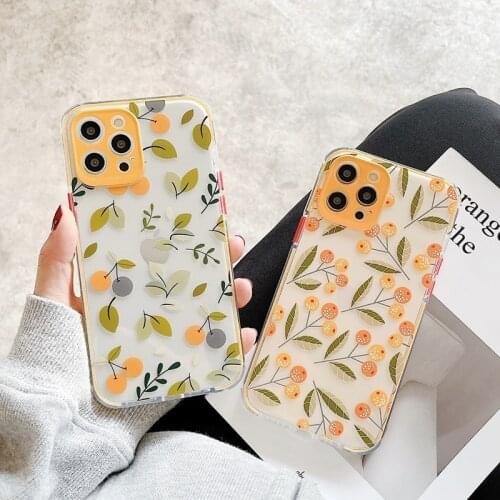 Simple Fruit Loquat Cherry Cover Transparent Soft Silicone Phone Case For iPhone 11 Pro Max 12 Mini XS Max X XR 7 8 Plus SE 2020