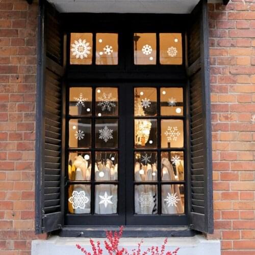 Christmas Snowflake Window Sticker Glass Cabinet Door Paste Christmas Decorations Wall Stickers DIY Decals New Year Ornaments