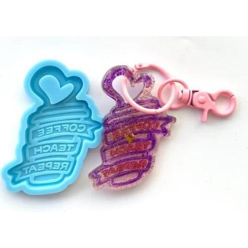 Love Heart Ice Cream Keychain Epoxy Resin Mold Jewelry Pendant Silicone Mould DIY Crafts Ornaments Decorations Casting Tools