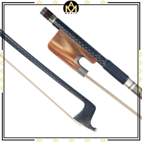 Advanced Carbon Fiber 16'' Viola Bow Grid Carbon Fiber Stick AAA Grade Horsehair W/ Ox Horn Frog Fast Response