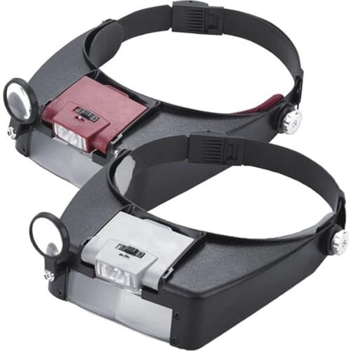 10X Headband LED Magnifying Glasses Illuminated Magnifier Adjustable Head Loupe Jewelry Reading Watchmaker Repair Tool
