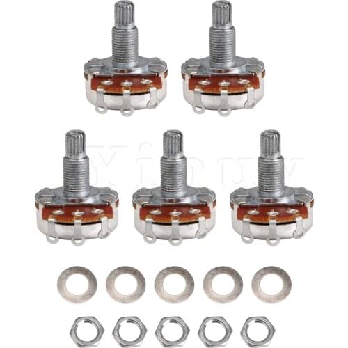 Yibuy 5 x Guitar Bass Tone Pots A250k DIA: 24mm /18mm Shaft
