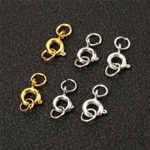 20pcs 6mm Copper Lobster Clasps Hooks Gold Color Metal Jump Rings End Connectors Clasps Hooks Findings Diy Supplies For Jewelry