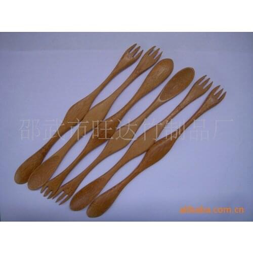 Factory outlets latest style one bamboo spoon fork spoon fork spoon fork creative tableware wholesale crab