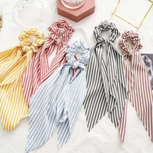 Womens Hair Scarf Scrunchies Ponytail Holder Head Bows Elastic Hair Ties Ring