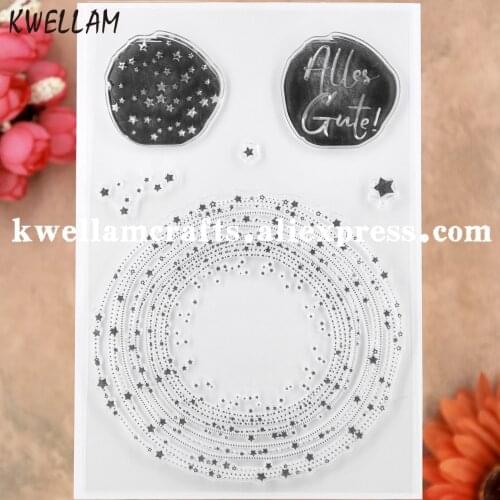 Star Wreath Scrapbook photo cards rubber stamp clear stamp transparent stamp KW9112555