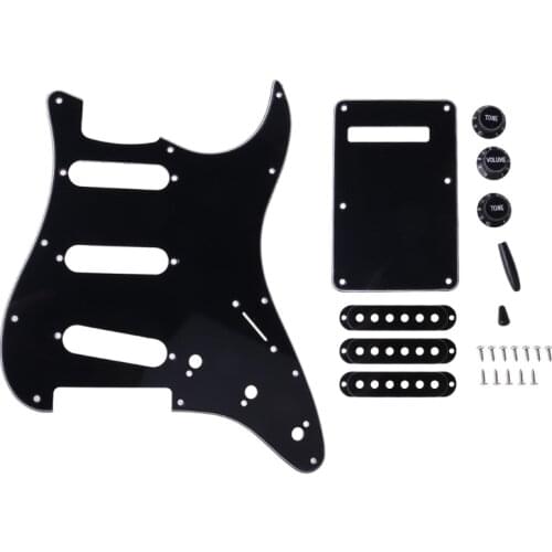 1set SSS Electric Guitar Pickguard Back Plate Pickup Cover Knobs Tips For St SQ Accessories Parts