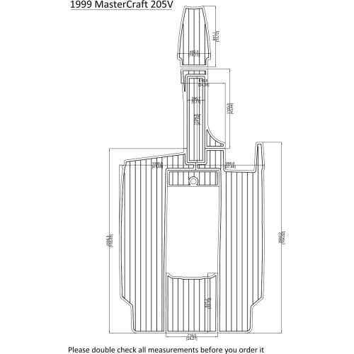 1999 Mastercraft 205V Cockpit Pad Boat EVA Teak Decking 1/4" 6mm