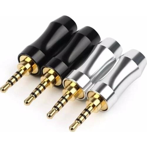 1/4/50pcs 2.5 mm Earphone Plug 4 Pole Stereo Gold Plated Copper Audio Jack Wire Connector HiFi Headset Metal Splice Adapter