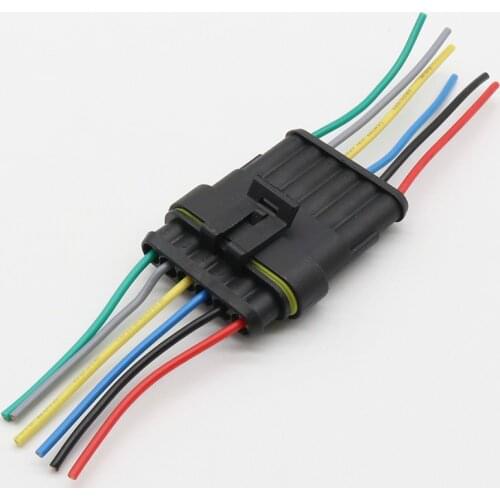 6 Pin Way Sealed Waterproof Electrical Wire Connector Plug Set auto connectors with cable