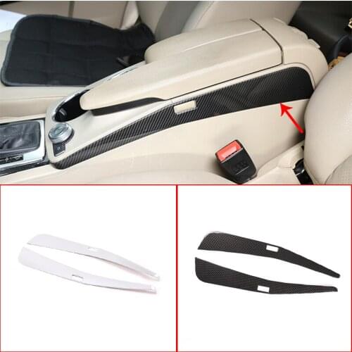 ABS Chrome/Carbon Fiber For Mercedes Benz GLK X204 300 260 2008-2015 Armrest Box Side Decoration Strip Trim Interior Accessories
