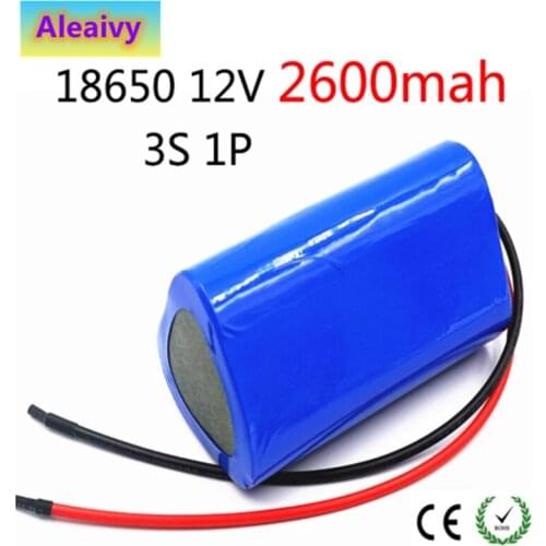 Aleaivy 3s battery 18650 pack 2600mah 10.8v 12.6v welding solder battery for screwdriver tools battery customized battery