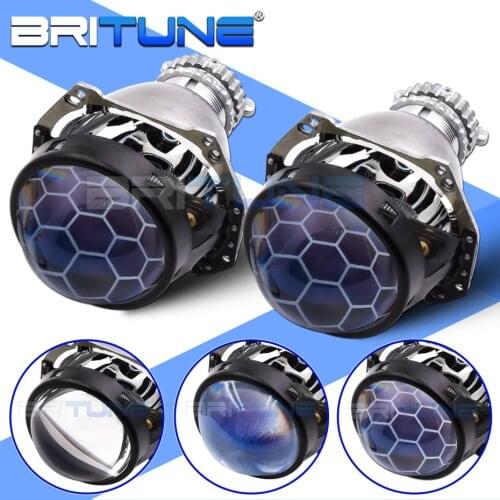 Car Lens H4 Hella 3R G5 D2S D2H Lights Bi-xenon Blue Honeycomb Projector Headlight 3.0 inch Full Metal Kit Accessories Tuning