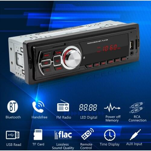 5208E Single 1 DIN Car FM Radio Bluetooth USB2.0 AUX-in TF Card U Disk Auto Stereo Multimedia Audio MP3 Player Head Unit