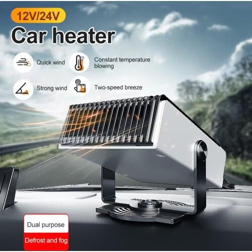 Car Heater 12/24V Portable Car Heater Defrost Heater 180-degree Rotation Car Heater & Cooling Fan 2 in 1 Fast Heating Low Noise