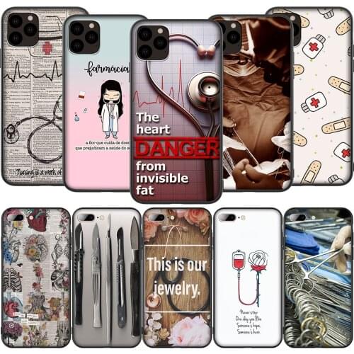 T133 Nurse Medical Medicine Heart Silicone Soft Case for iPhone 12 Mini 11 Pro XS Max XR X 8 7 6 6S Plus 5 5S SE 2020
