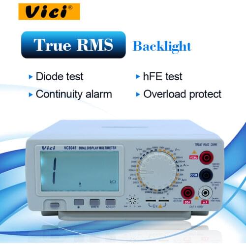 Vici VC8045 HIgh Precison Desktop DCV/ACV/DCA/ AC Digital Multimeter Bench Large LCD Display With Backlight True RMS Data Hold