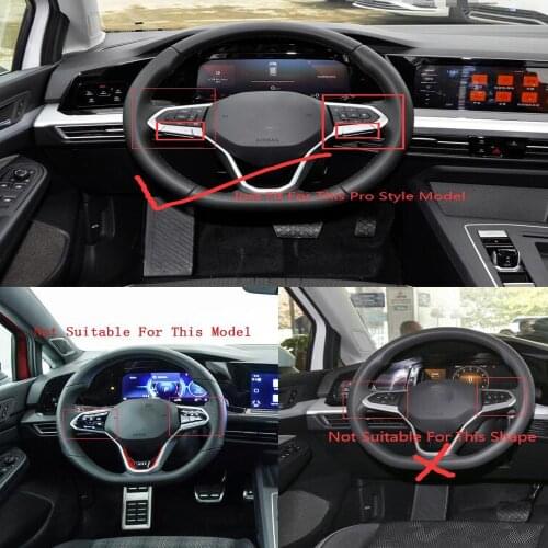 For Volkswagen VW Golf 8 MK8 PRO 2021 2022 Carbon Fiber Car Steering Wheel Decoration Cover Trim Frame Sticker Auto Accessories