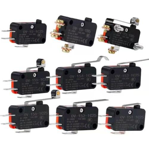 1 V-15-1C25 15A 250V/125V AC SPDT Momentary Snap Action Micro Limit Button Switch