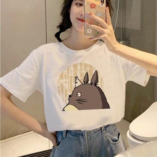 Neighbor Totoro spirit leaves T-shirt studio Ghibli Viper Japanese cartoon anime women T-shirt short sleeve Miyazaki clothing