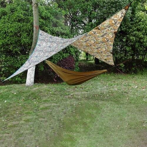 Sunshade Sail Camouflage Triangle Outdoor Hiking Hammock Tent Tarp Awning Canopy Waterproof Beach Garden Tarp Tent Sun Shelter