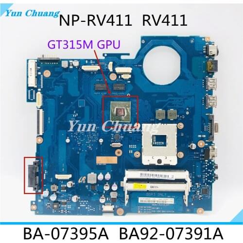 For Samsung NP-RV411 RV411 Laptop Motherboard BA41-01423A BA92-07391A BA92-07395A DDR3 GT315M Video card 100% fully tested