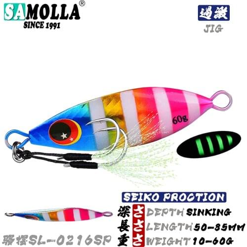 2021 Metal Jig Fishing Lure Hard Isca Artificial Bionics Bait Weight10-60g Slow Sea Boat Sinking Lures For Whopper Pike Fish