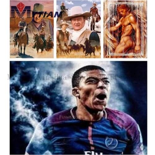 Muscular Man 5D Diamond Painting Kit Full Drill John Wayne Mosaic Wall Sticker Cowboy Poster Diamond Embroidery Sex Men Painting