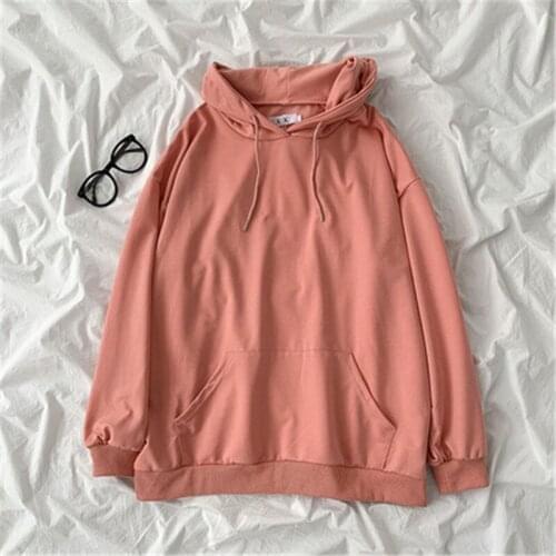 Autumn All Match Solid Casual Hoodies Pocket Pullovers Sweatshirts Jacket Students Long Sleeve Oversize Hooded Sweatshirt AB1971