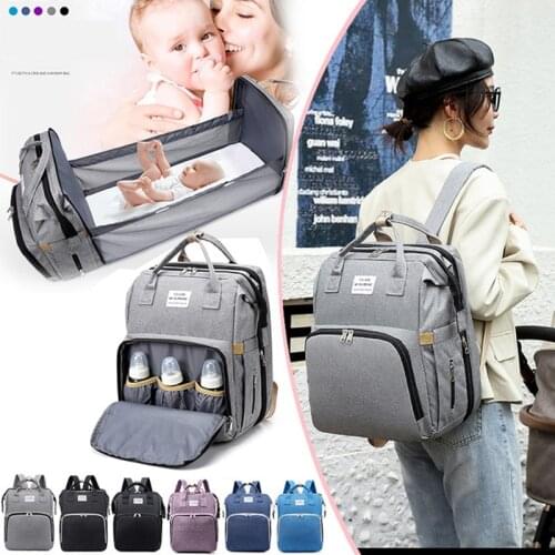 Portable Folding Bed Mommy Maternity Bag Large Capacity Diaper Bag Multifunctional Mother Baby Bags Backpack Travel Nursing Bag