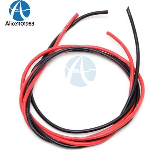 1set 14 AWG Gauge Wire Flexible Silicone Stranded Copper Cables For RC Black 1M Red 1M Tinned Copper 55A Max DIY Kit